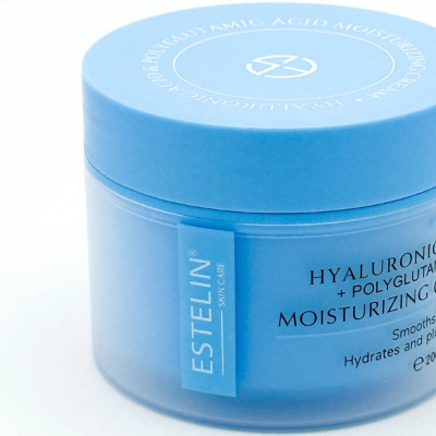 کرم آبرسان هیالورونیک اسید و پلی گلوتامیک اسید استلین 3 کاره 200 گرم | ESTELIN Hyaluronic Acid + Polyglutamic Acid Moisturizing Cream 200g